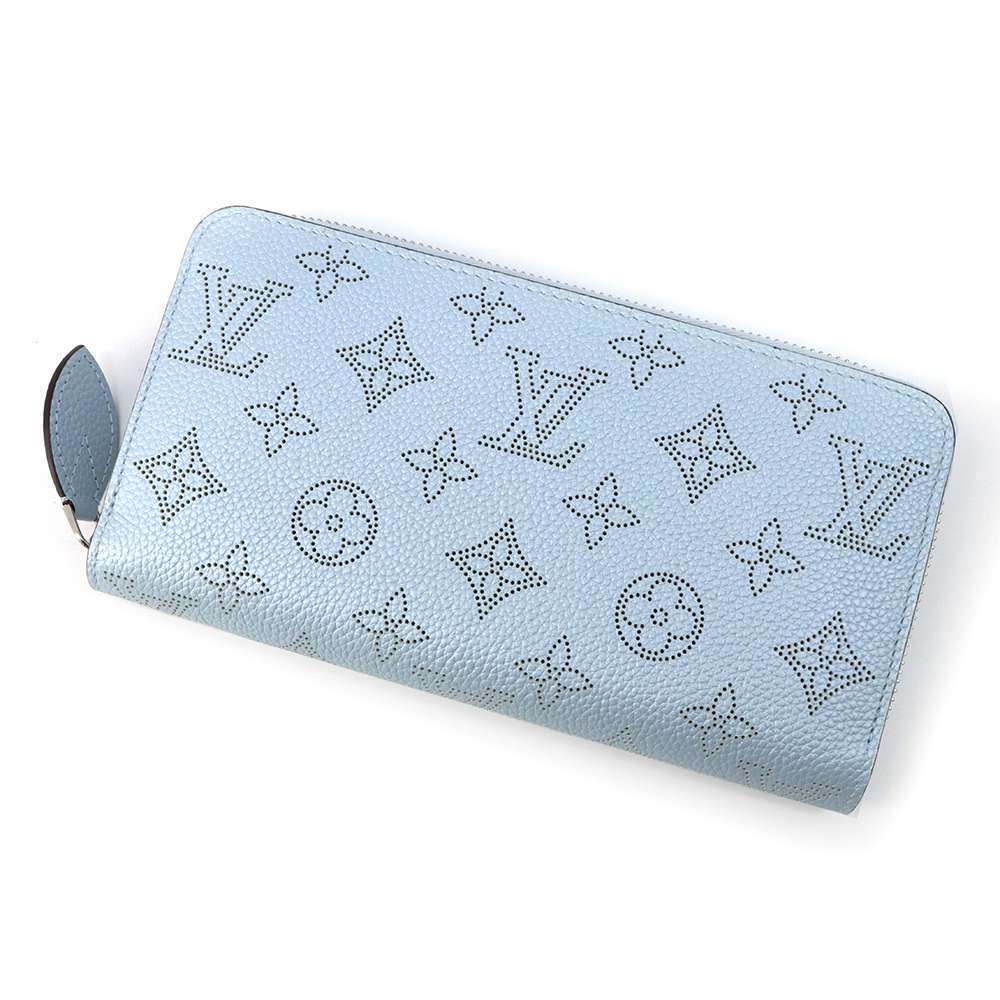 Louis Vuitton Monogram Mahina Zippy Wallet Blue Olympe